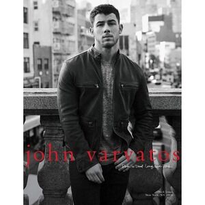 John Varvatos x Nick Jonas Limited Edition Leather Jacket Size Large MSRP $1298
